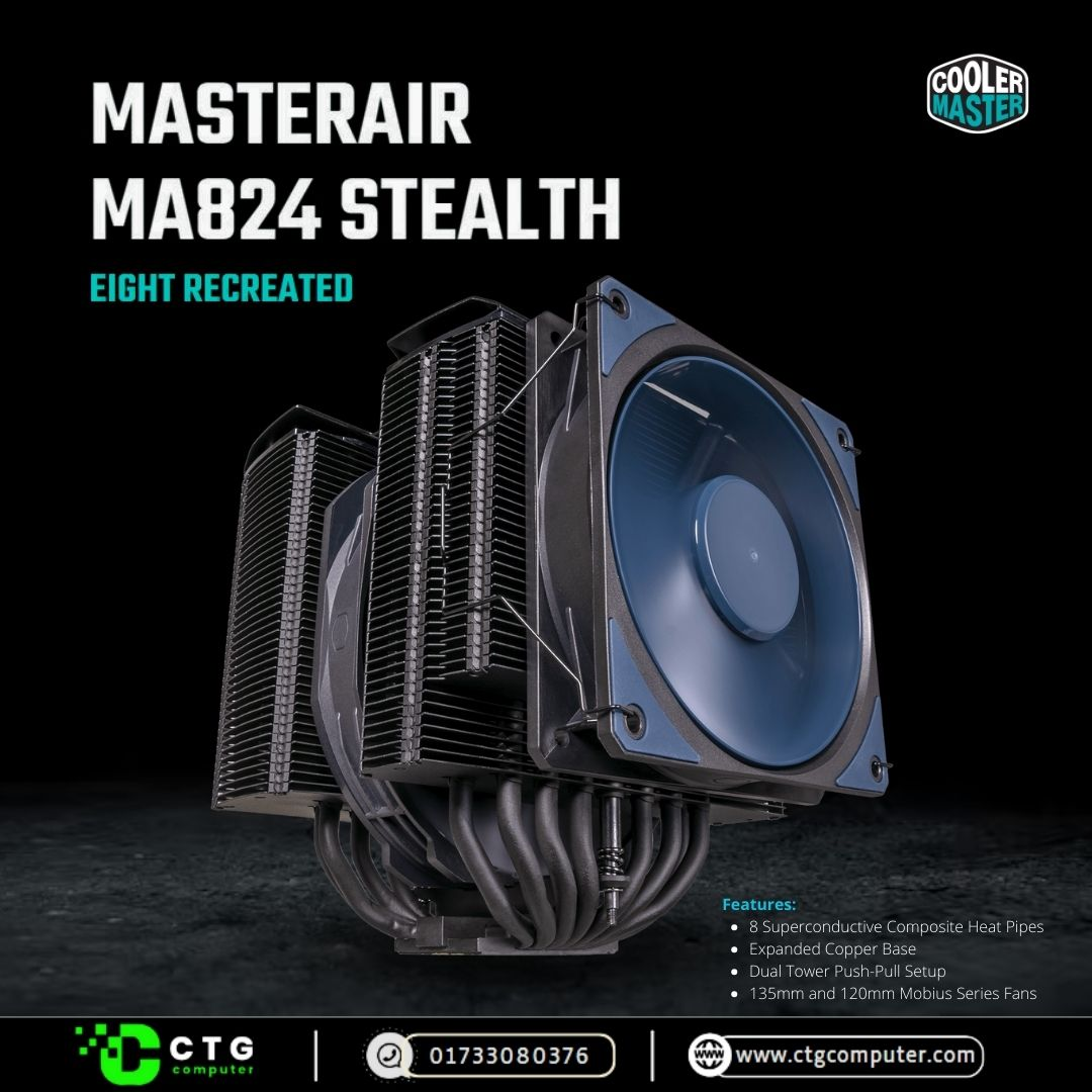 Cooler Master MasterAir MA824 Stealth CPU Air Cooler