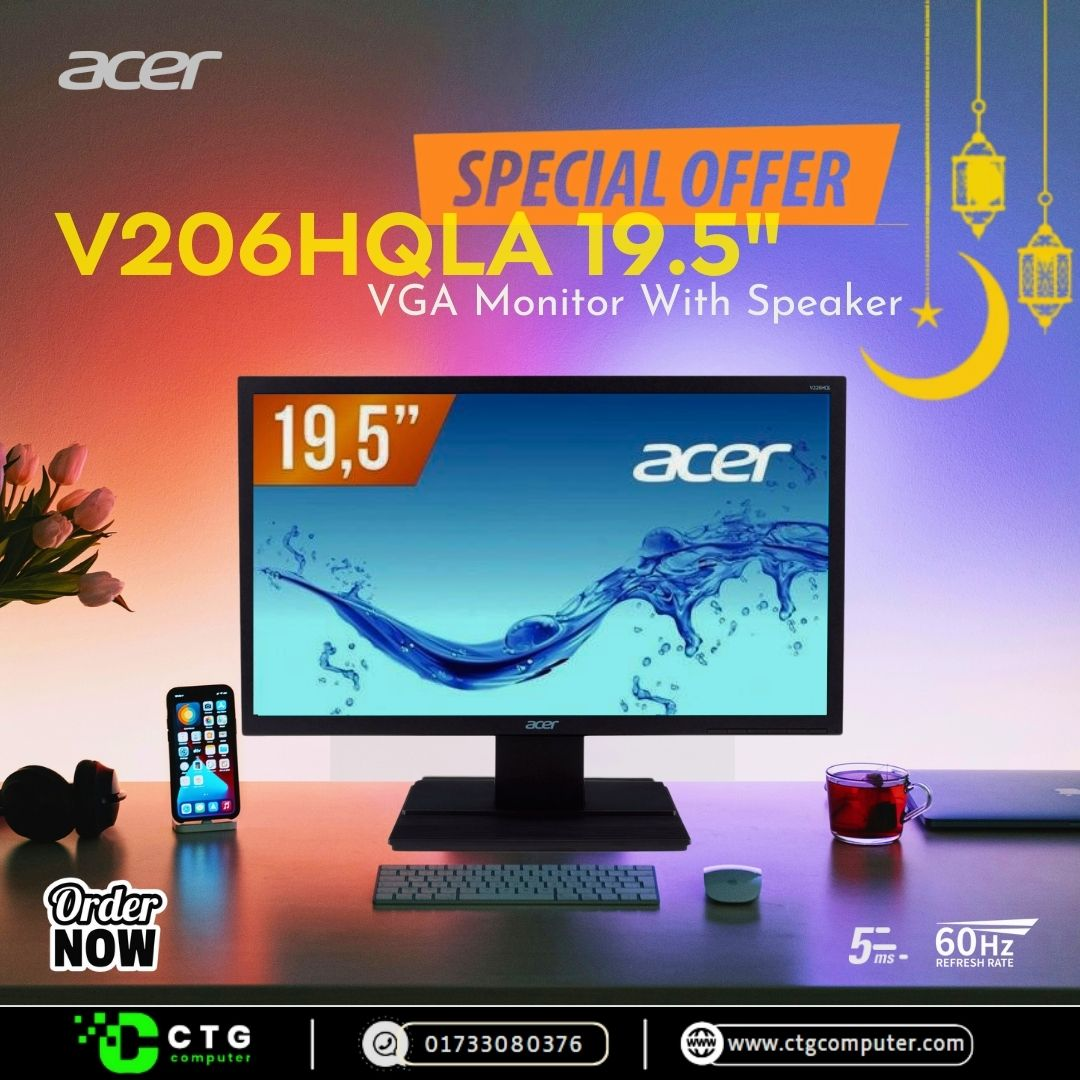 19.5" এর Acer V206HQLA VGA মনিটরে