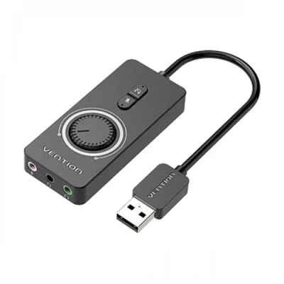 Vention USB 0.5 Meter Black External Sound Card with Volume Control