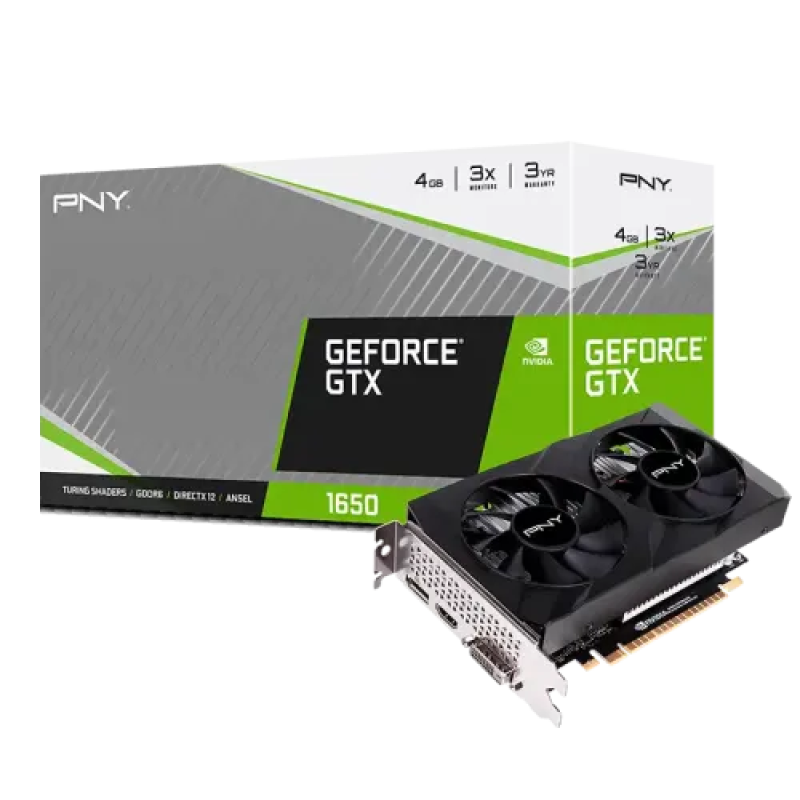 PNY GeForce GTX 1650 4GB GDDR6 Dual Fan GDDR6 Graphics Card